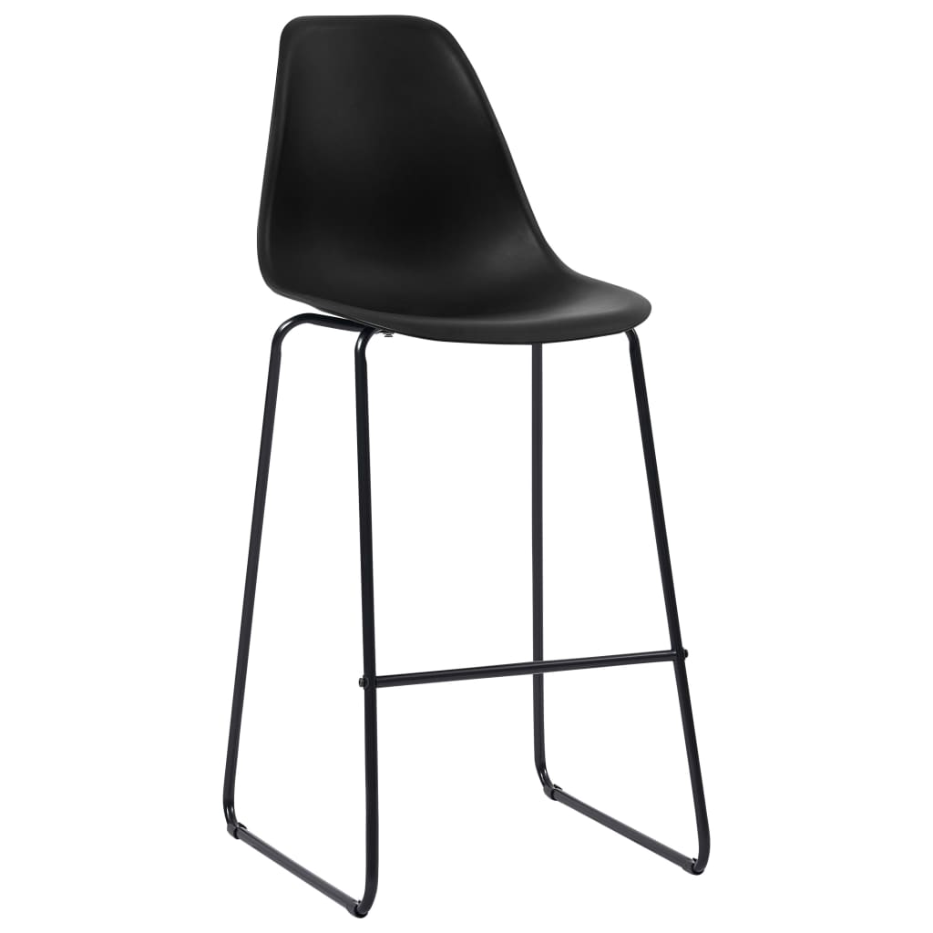 Bar Chairs 4 pcs Black Plastic