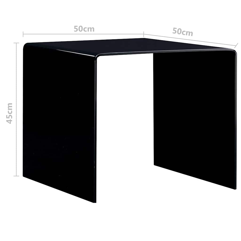 284723 vidaXL Coffee Table Black 50x50x45 cm Tempered Glass