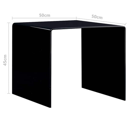284723 vidaXL Coffee Table Black 50x50x45 cm Tempered Glass