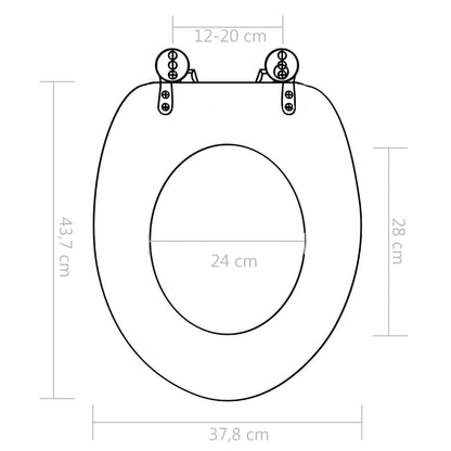 WC Toilet Seats 2 pcs with Soft Close Lids MDF Pebbles Design