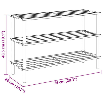 3-Tier Shoe Rack Solid Fir Wood