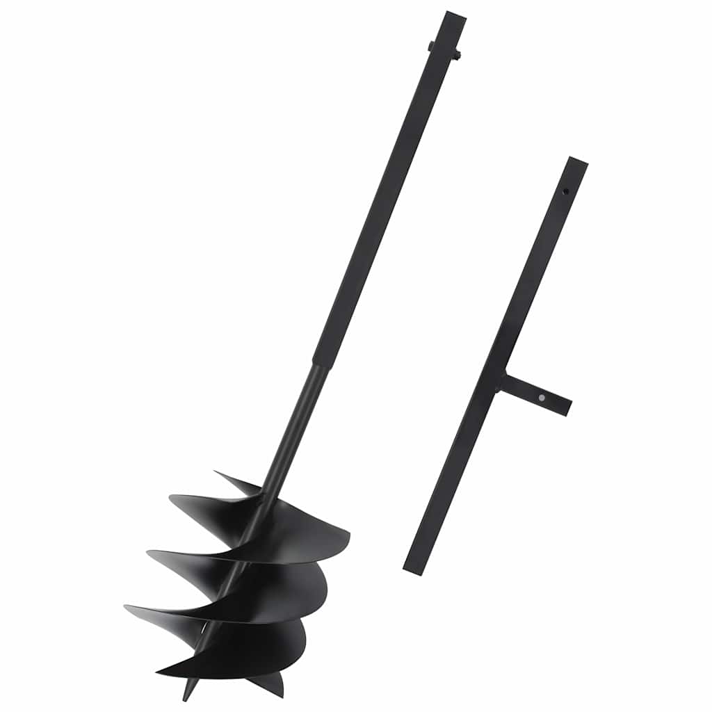 145258 vidaXL Ground Drill with Handle 250 mm Steel Black