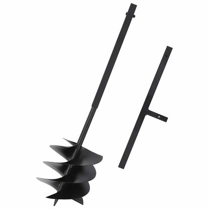 145258 vidaXL Ground Drill with Handle 250 mm Steel Black
