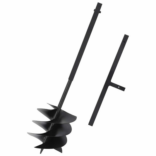 145258 vidaXL Ground Drill with Handle 250 mm Steel Black