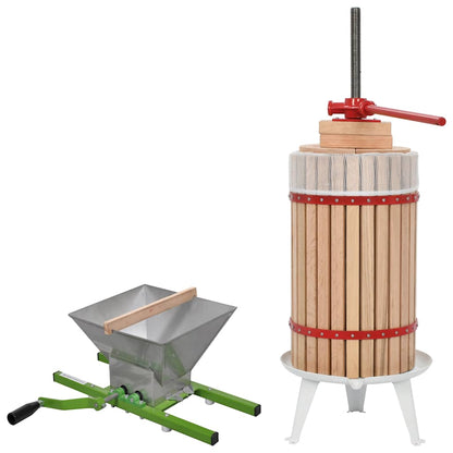 2 Piece Fruit & Wine Press and Crusher Set