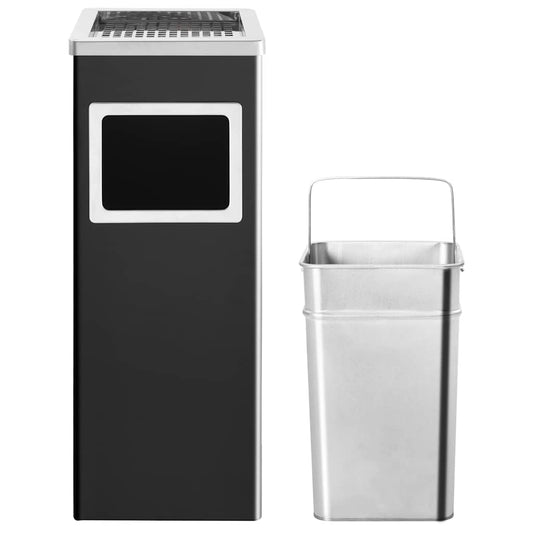 Ashtray Dustbin 36 L Steel Black