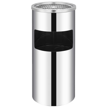Ashtray Dustbin | Silver | Stainless Steel | Medium | Removable Covers