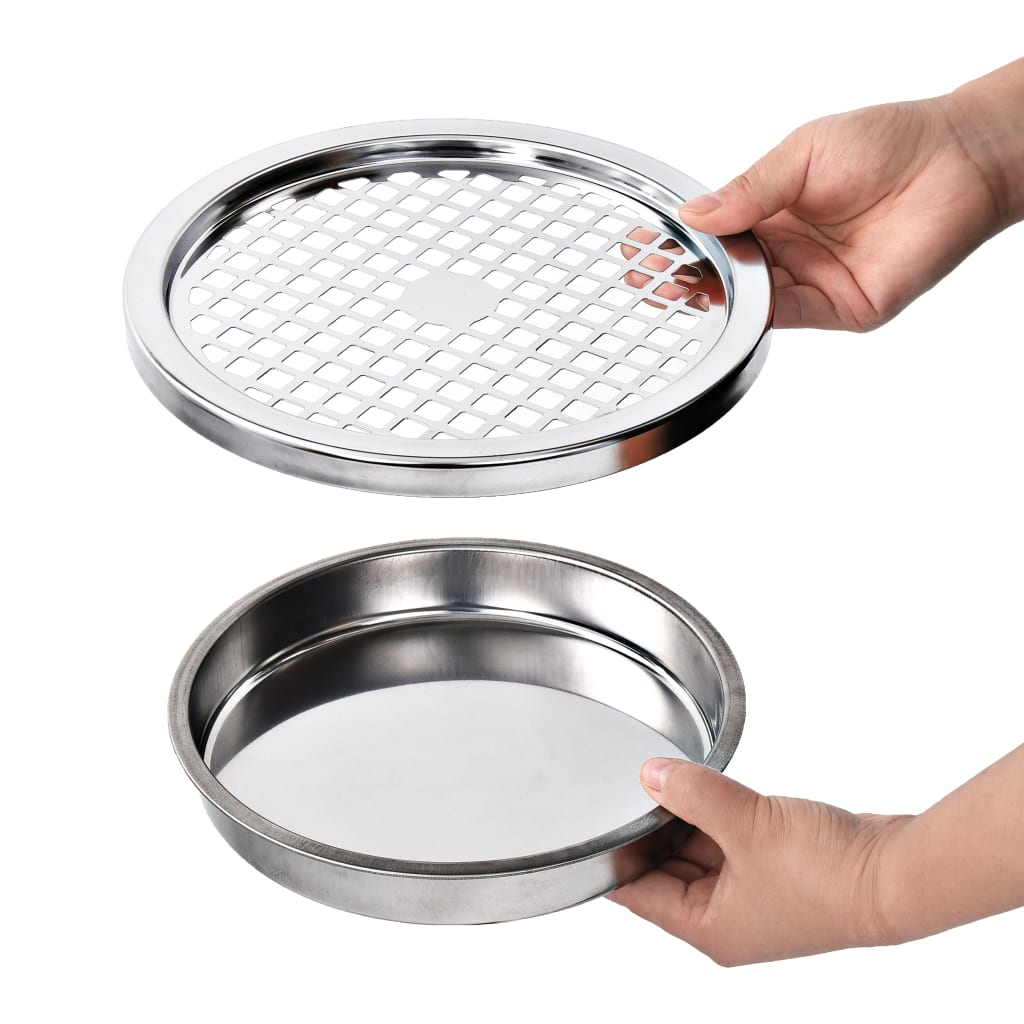 Ashtray Dustbin | Silver | Stainless Steel | Medium | Removable Covers