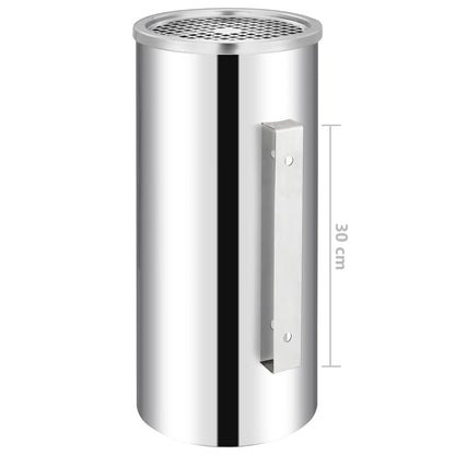 Ashtray Dustbin | Silver | Stainless Steel | Medium | Removable Covers