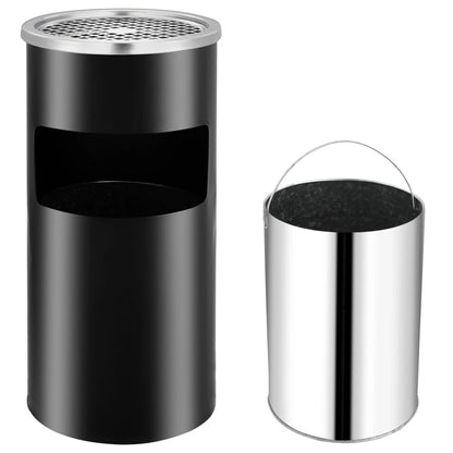 Ashtray Dustbin | Black | Powder coated steel | Standard | Wall mounting