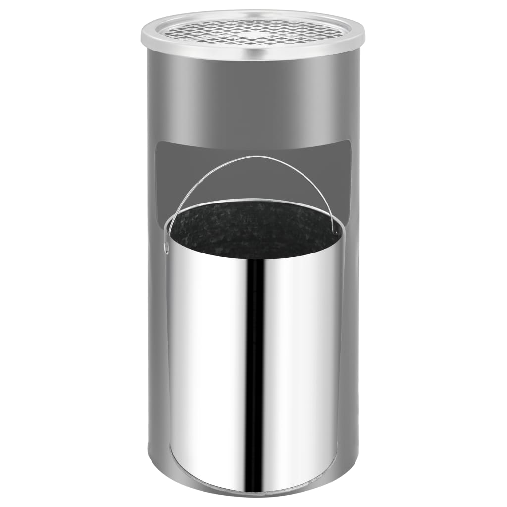 Ashtray Dustbin | Black | Powder coated steel | Standard | Wall mounting