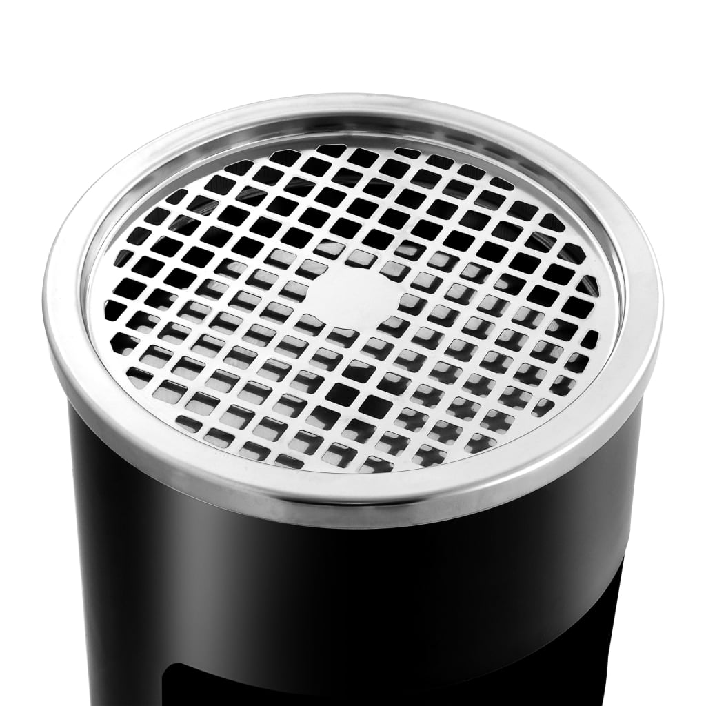 Ashtray Dustbin | Black | Powder coated steel | Standard | Wall mounting