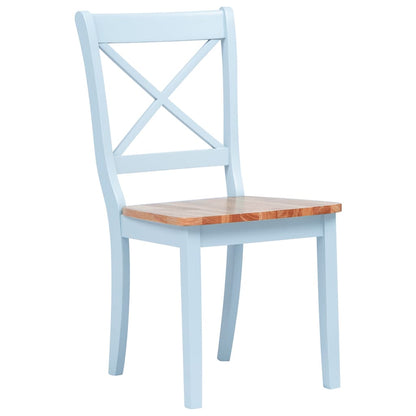 Dining Chairs 6 pcs Grey and Natural Solid Rubber Wood