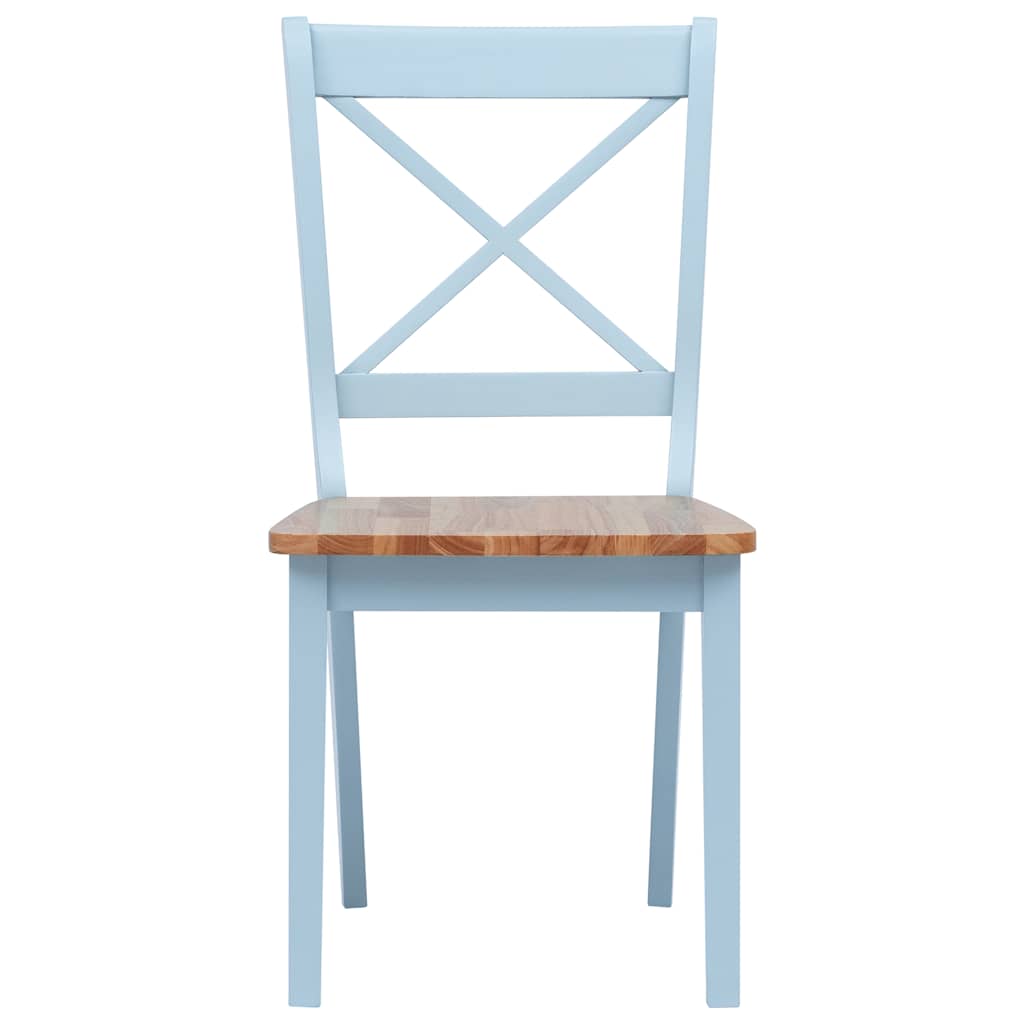 Dining Chairs 6 pcs Grey and Natural Solid Rubber Wood