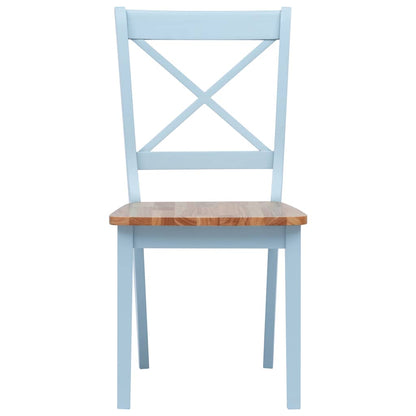 Dining Chairs 6 pcs Grey and Natural Solid Rubber Wood