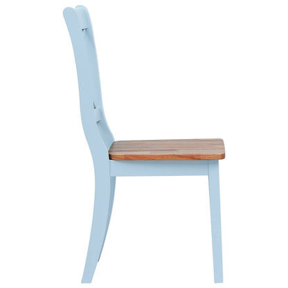 Dining Chairs 6 pcs Grey and Natural Solid Rubber Wood