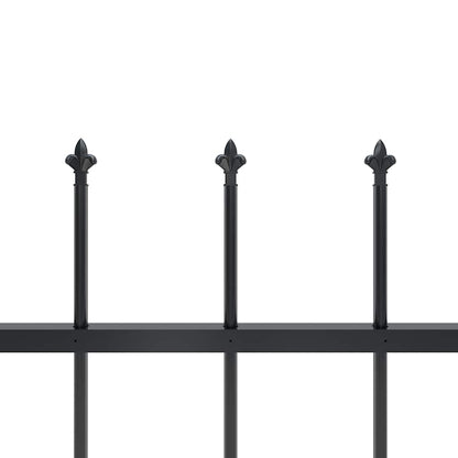 Garden Fence with Spear Top Steel 1506x60 cm Black
