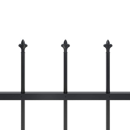 Garden Fence with Spear Top Steel 1339x80 cm Black