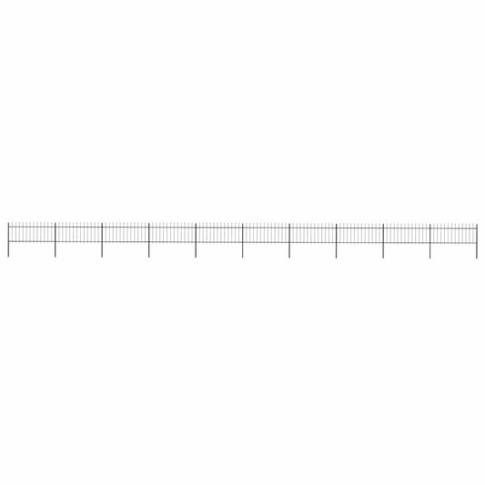 Garden Fence with Spear Top Steel 1673x80 cm Black