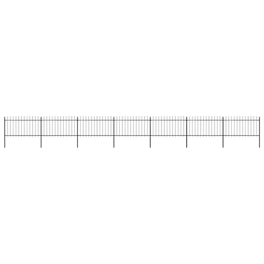Garden Fence with Spear Top Steel 1172x100 cm Black