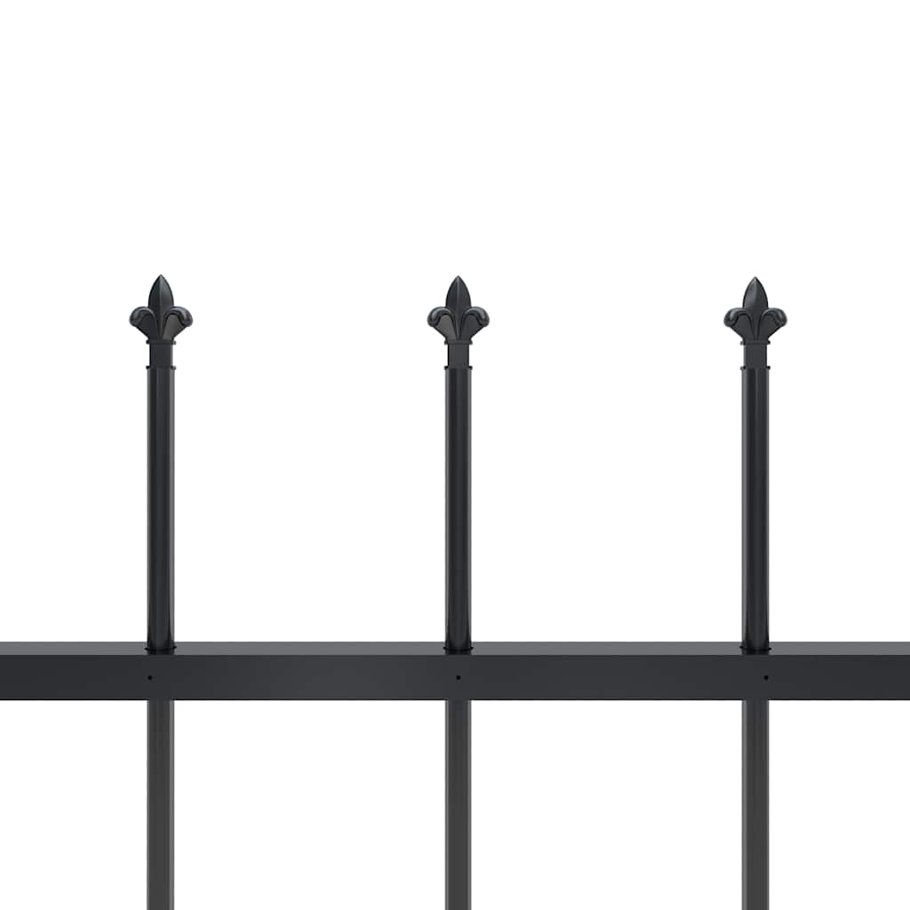 Garden Fence with Spear Top Steel 504x120 cm Black