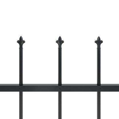 Garden Fence with Spear Top Steel 1339x120 cm Black