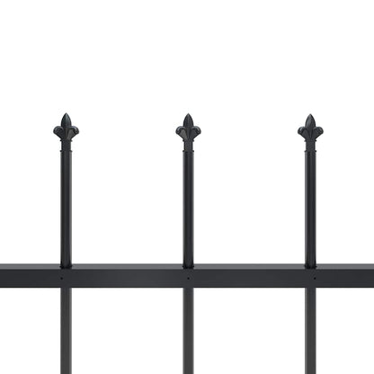 Garden Fence with Spear Top Steel 337x150 cm Black