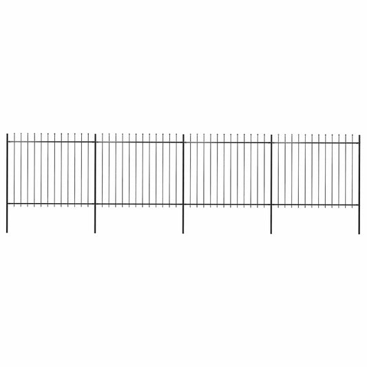 Garden Fence with Spear Top Steel 671x150 cm Black