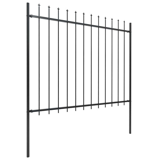 Garden Fence with Spear Top Steel 671x150 cm Black