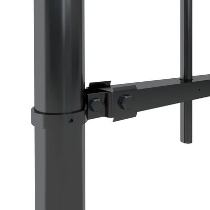 Garden Fence with Hoop Top Steel 211.4"x31.5" Black