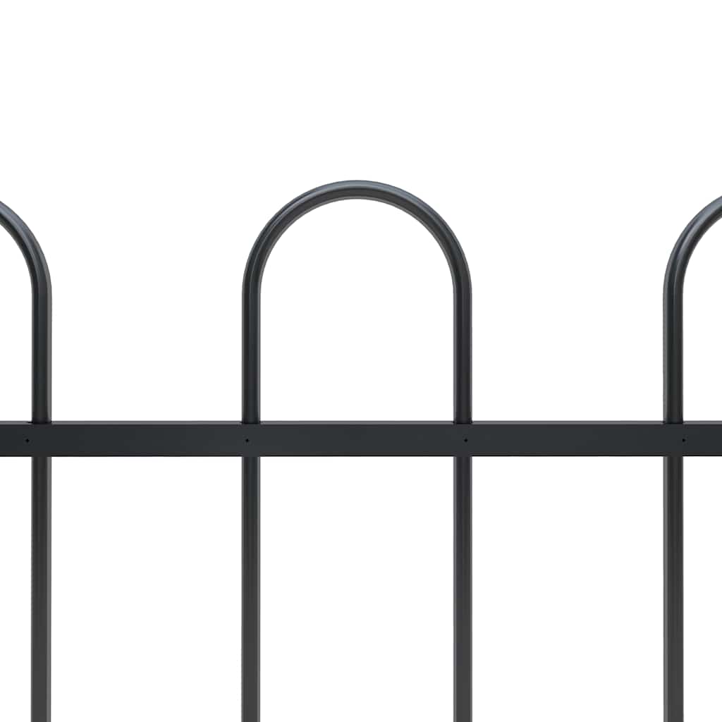 Garden Fence with Hoop Top Steel 1673x100 cm Black