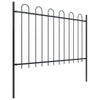 Garden Fence with Hoop Top Steel 3.4x1.2 m Black