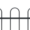 Garden Fence with Hoop Top Steel 3.4x1.2 m Black