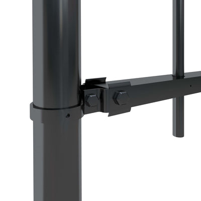 Garden Fence with Hoop Top Steel 3.4x1.2 m Black