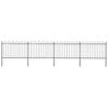 Garden Fence with Hoop Top Steel 6.8x1.2 m Black