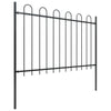 Garden Fence with Hoop Top Steel 6.8x1.2 m Black