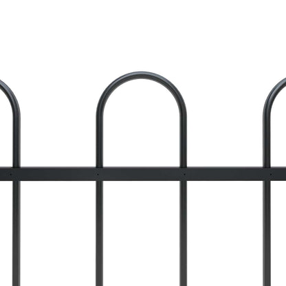 Garden Fence with Hoop Top Steel 1339x150 cm Black