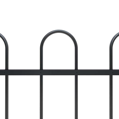 Garden Fence with Hoop Top Steel 1673x150 cm Black