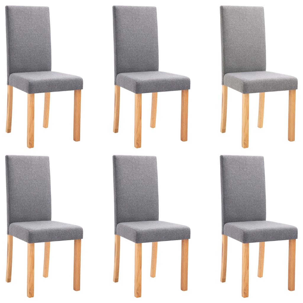 Dining Chairs 6 pcs Light Gray Fabric