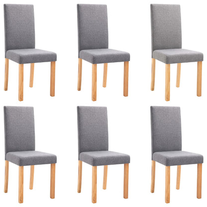 Dining Chairs 6 pcs Light Gray Fabric