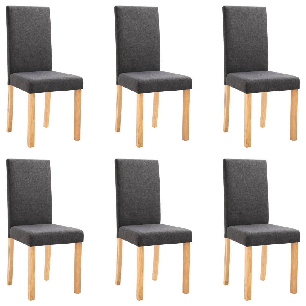 Dining Chairs 6 pcs Dark Gray Fabric