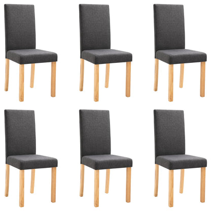 Dining Chairs 6 pcs Dark Gray Fabric
