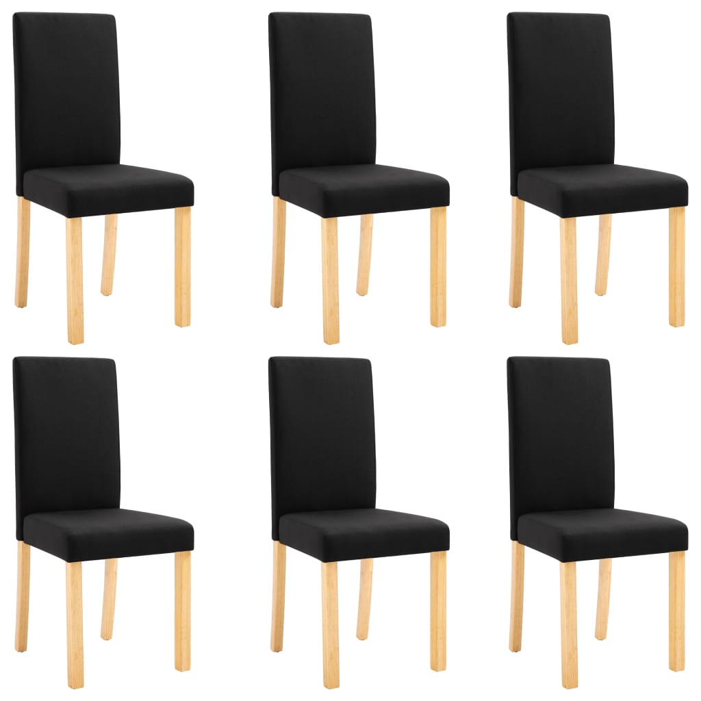 Dining Chairs 6 pcs Black Fabric