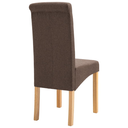 Dining Chairs 6 pcs Brown Fabric