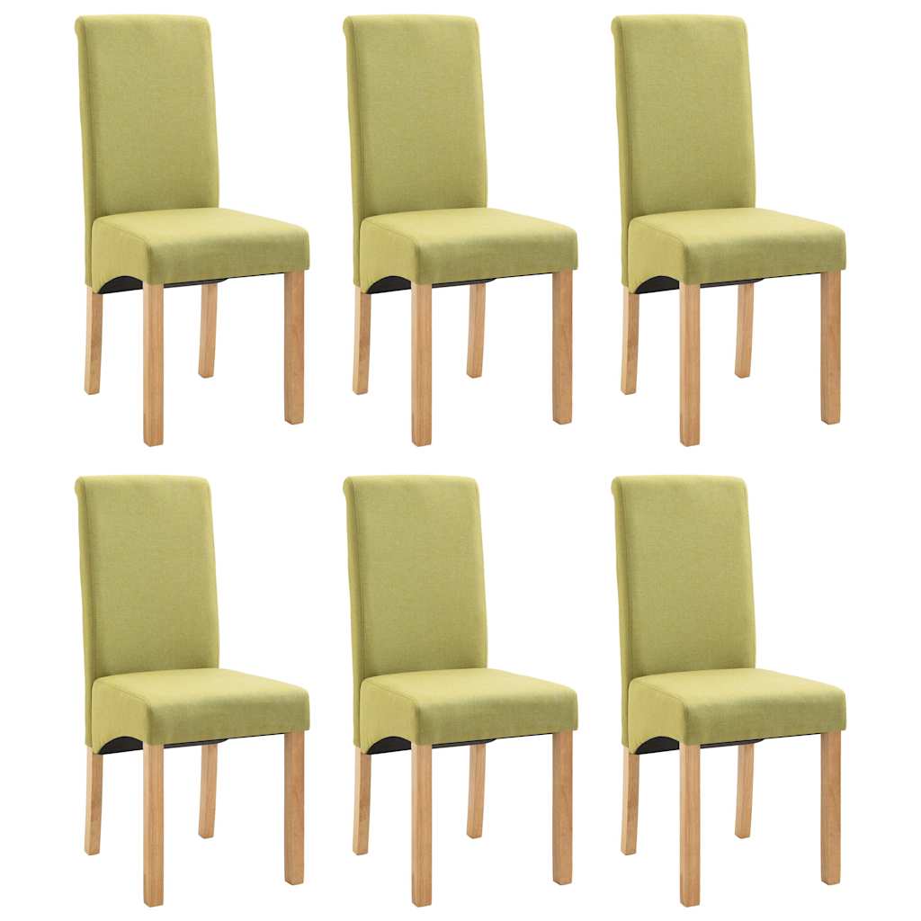 Dining Chairs 6 pcs Green Fabric