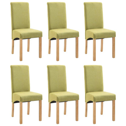 Dining Chairs 6 pcs Green Fabric