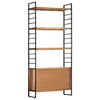 4-Tier Bookcase 80x30x180 cm Solid Acacia Wood