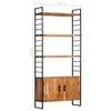 4-Tier Bookcase 80x30x180 cm Solid Acacia Wood