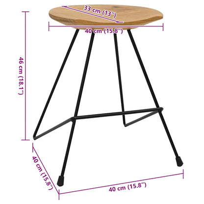 Stools 2 pcs Solid Teak Wood