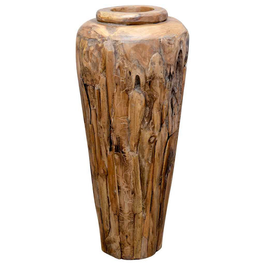 Decorative Vase Natural teak Solid teak wood Large